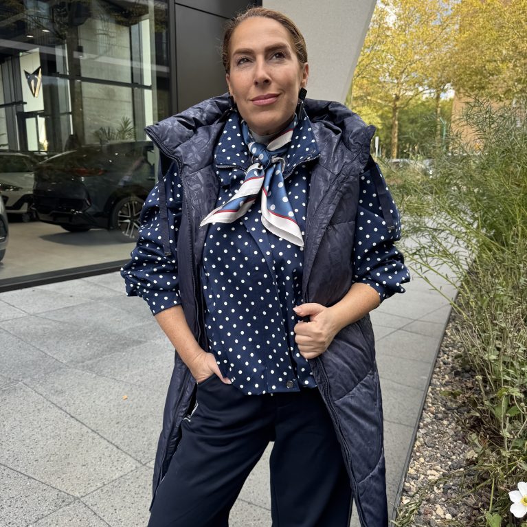 Zoso bodywarmer Marleen | lang navy/beige