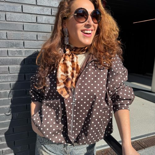 Jas polka dot bruin
