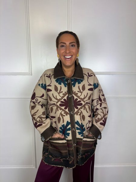 Statement print jacket | leaf