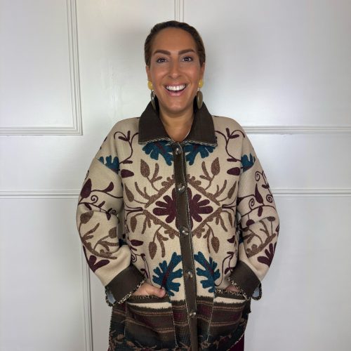 Statement print jacket | leaf