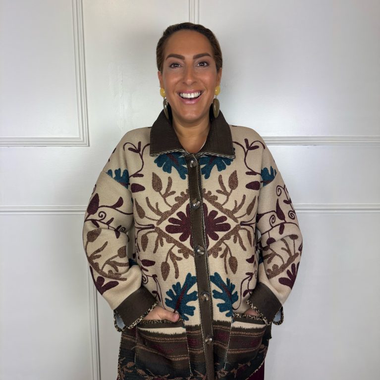 Statement print jacket | leaf