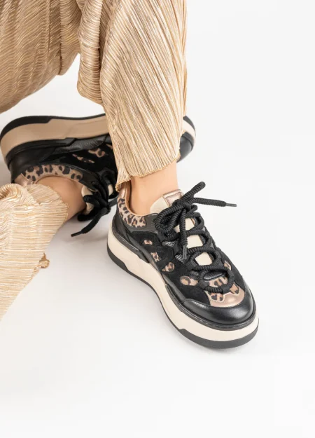DWRS sneakers - WALTON leopard black/beige
