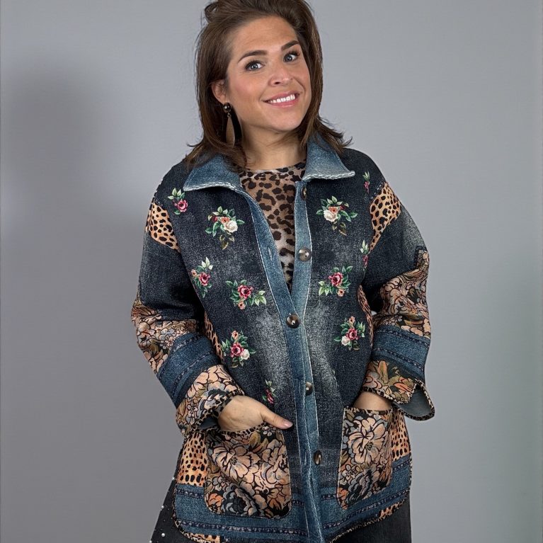 Statement print jacket | love me more