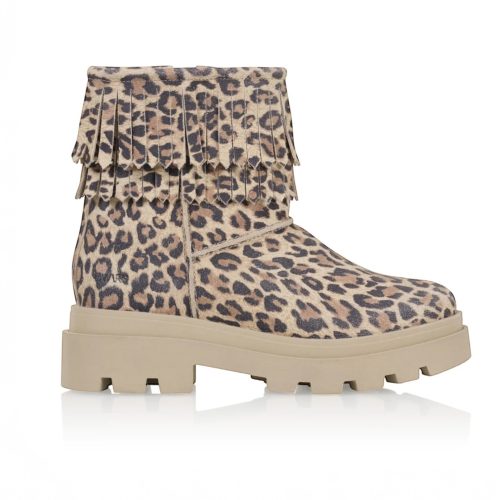 DWRS enkellaarsjes - NAXOS fringes leopard beige