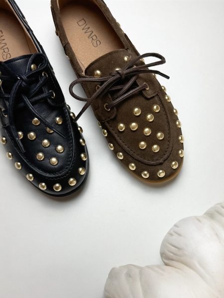DWRS mocassins - LATTY big studs dark brown