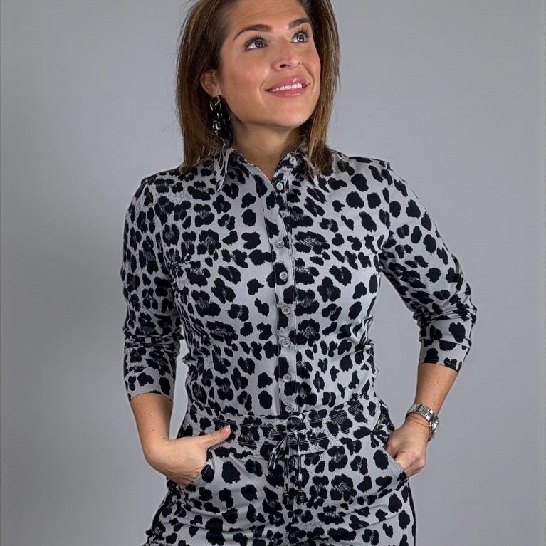 MI PIACE | Travel blouse Leopard grey