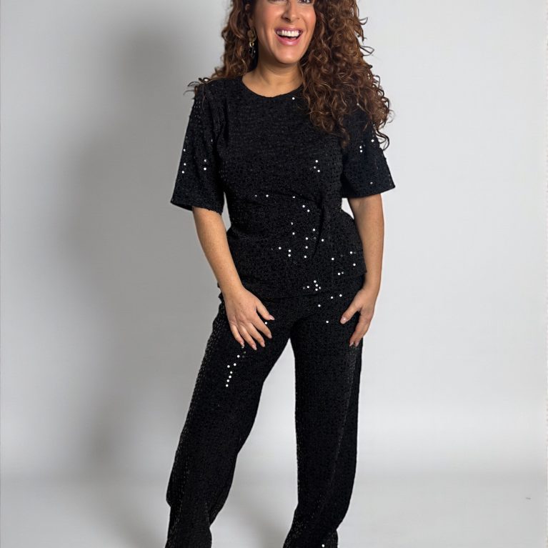 Culture | glitter broek straight leg