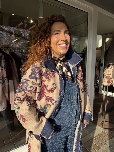 Statement print jacket | feather flower