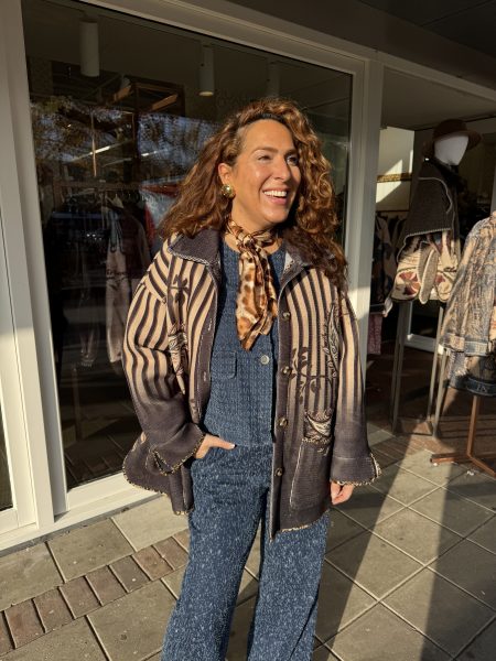 Statement print jacket | striped paisley