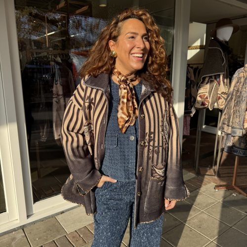 Statement print jacket | striped paisley