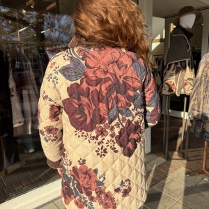 Statement print jacket | powder flower