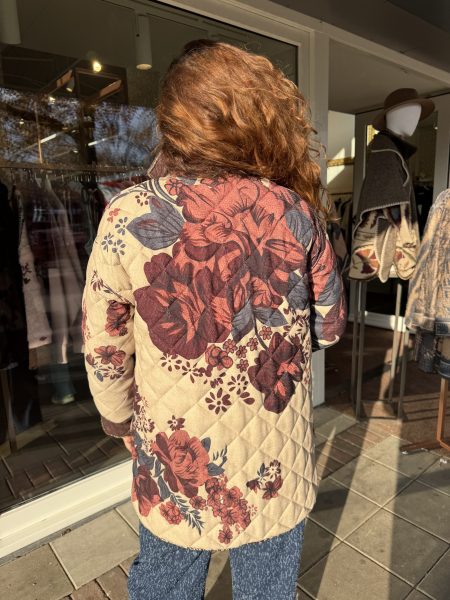 Statement print jacket | powder flower