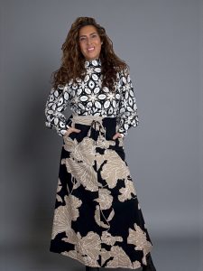 MI PIACE | Travel rok flower print black & grey