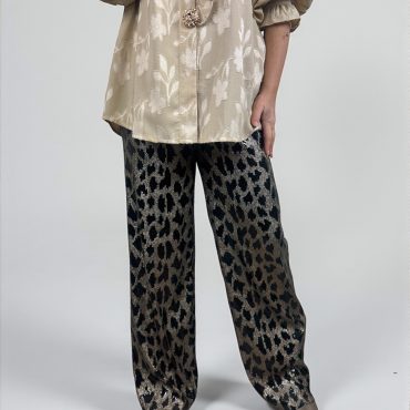 Pulz | glitter leopard broek