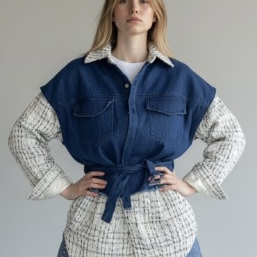 Jeans tweed jacket one size