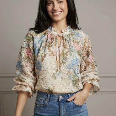 Blouse broderie tie dye