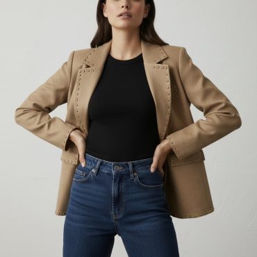 Suedine blazer studs