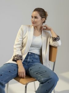 Blazer leopard detail