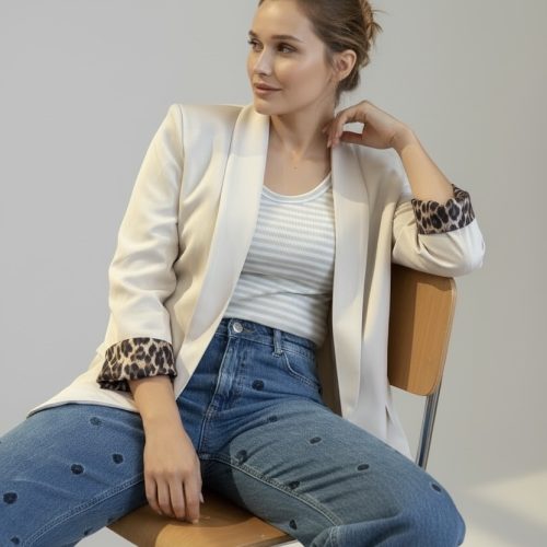 Blazer leopard detail