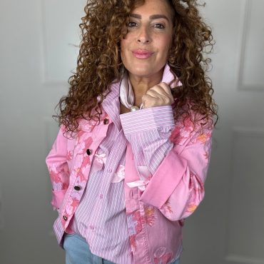 Pink jeans jacket