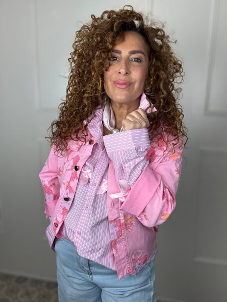 Pink jeans jacket