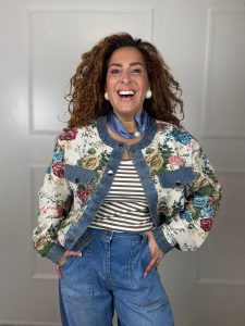 Flower jeans jacket