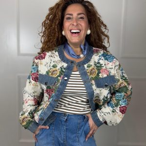 Flower jeans jacket
