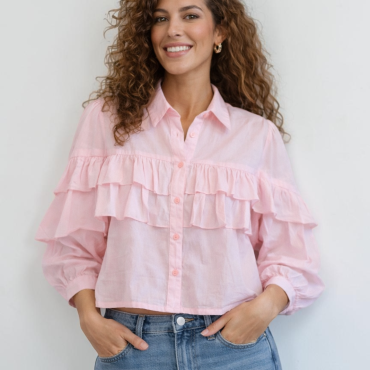 Ruffle blouse cropped