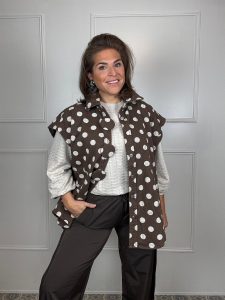 Polkadot oversized gilet