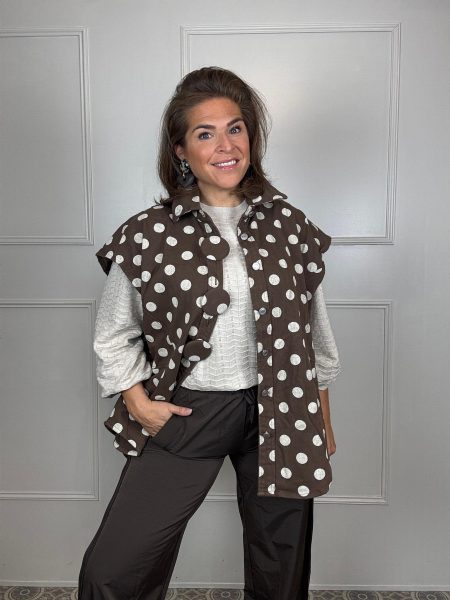 Polkadot oversized gilet