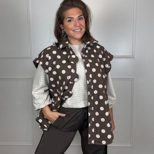 Polkadot oversized gilet