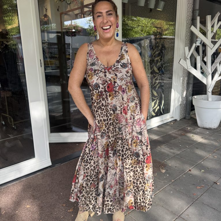 Leopard flower dress